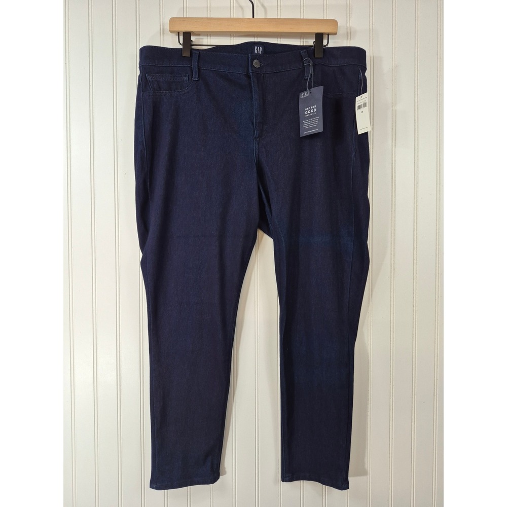 NWT Gap Denim 35 Knit Legging Jeans Mid Rise Super Skinny Indigo Wash 41x27